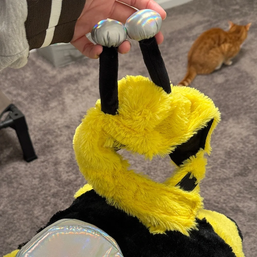 Yellow and Black Plush Bee Pet Costume